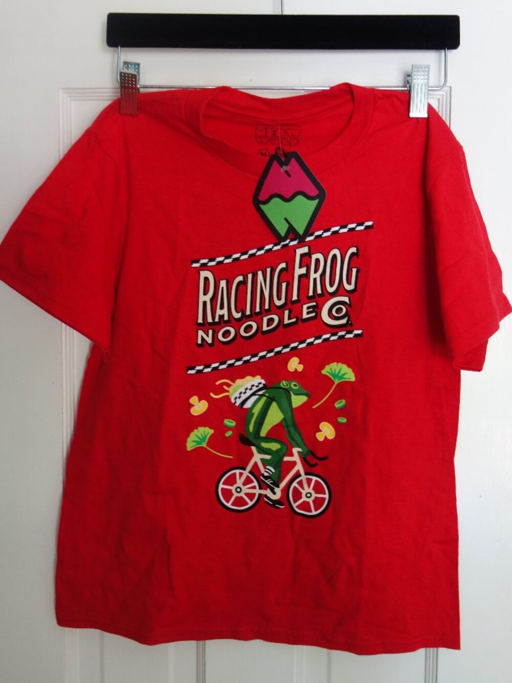 NWT MEOW WOLF Racing Frog Noodle Company Red T-Shirt – Youth Med